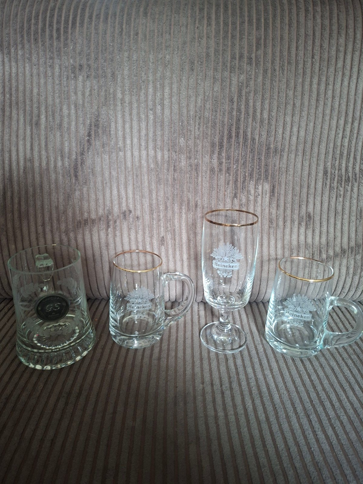 Vintage heineken glazen, Ophalen, Zo goed als nieuw, Bierglas