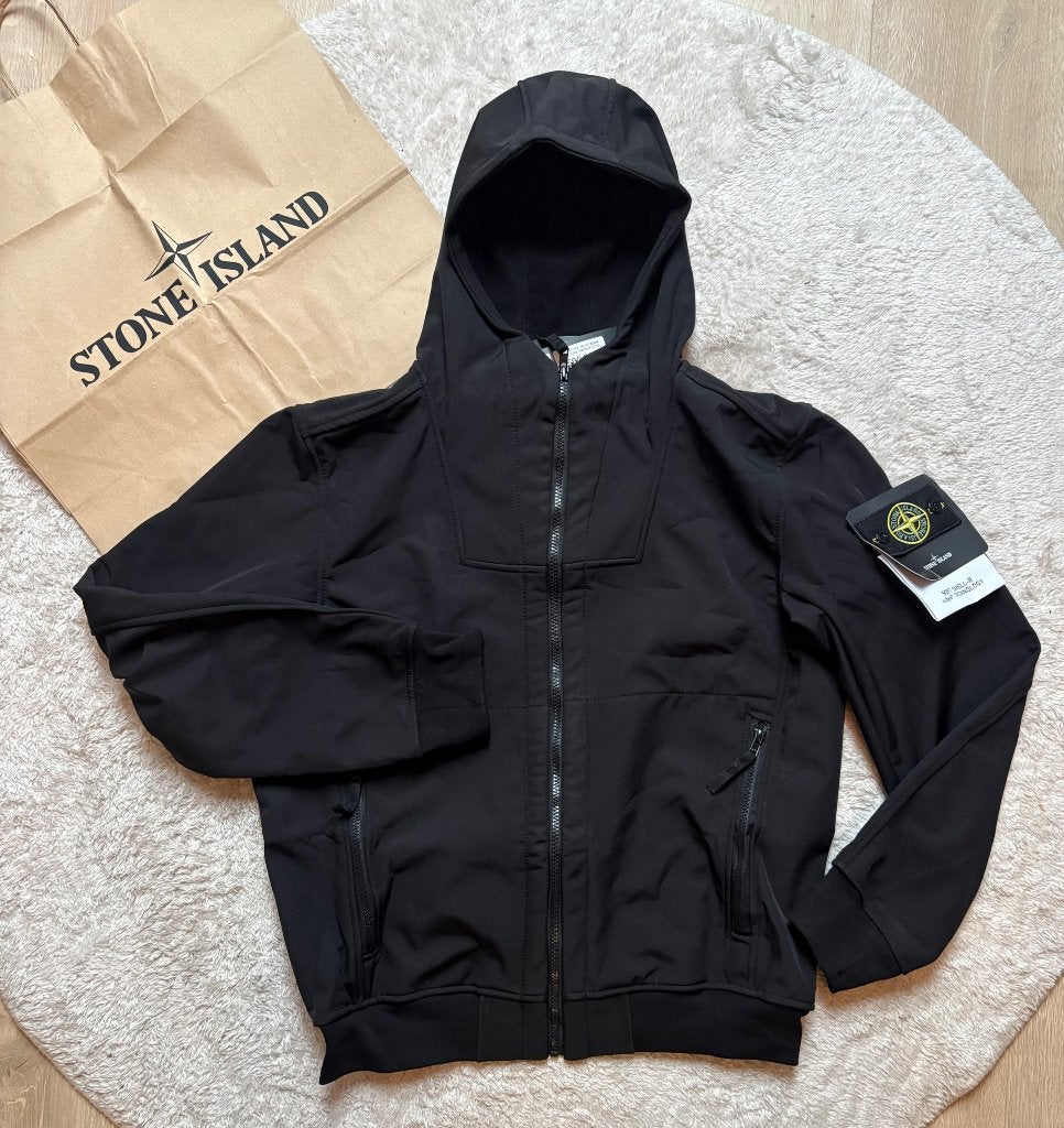 Stone Island Soft Shell-R e.dye Technology Jas Zwart, Kleding | Heren, Jassen | Zomer, Verzenden, Zwart, Stone Island, Maat 56/58 (XL)