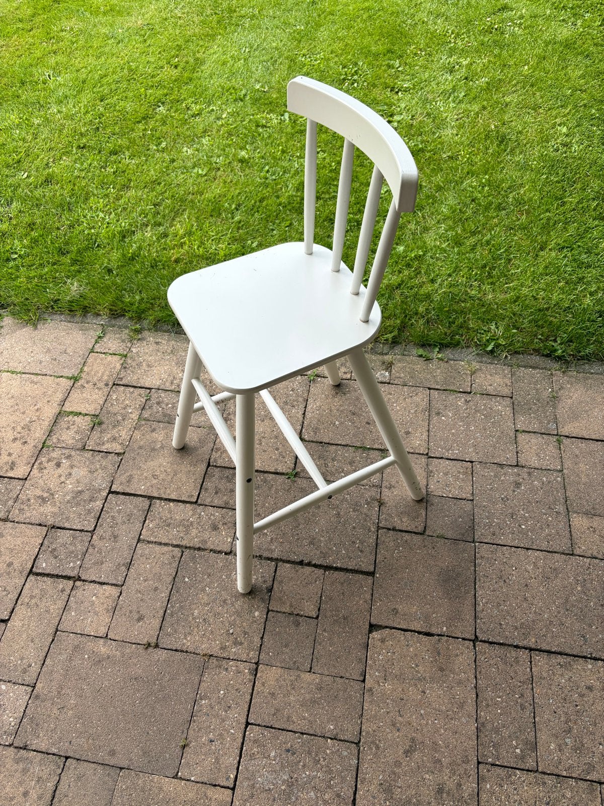 Witte houten stoel - Gebruikt, Gebruikt, Wit, Ophalen of Verzenden, Eén