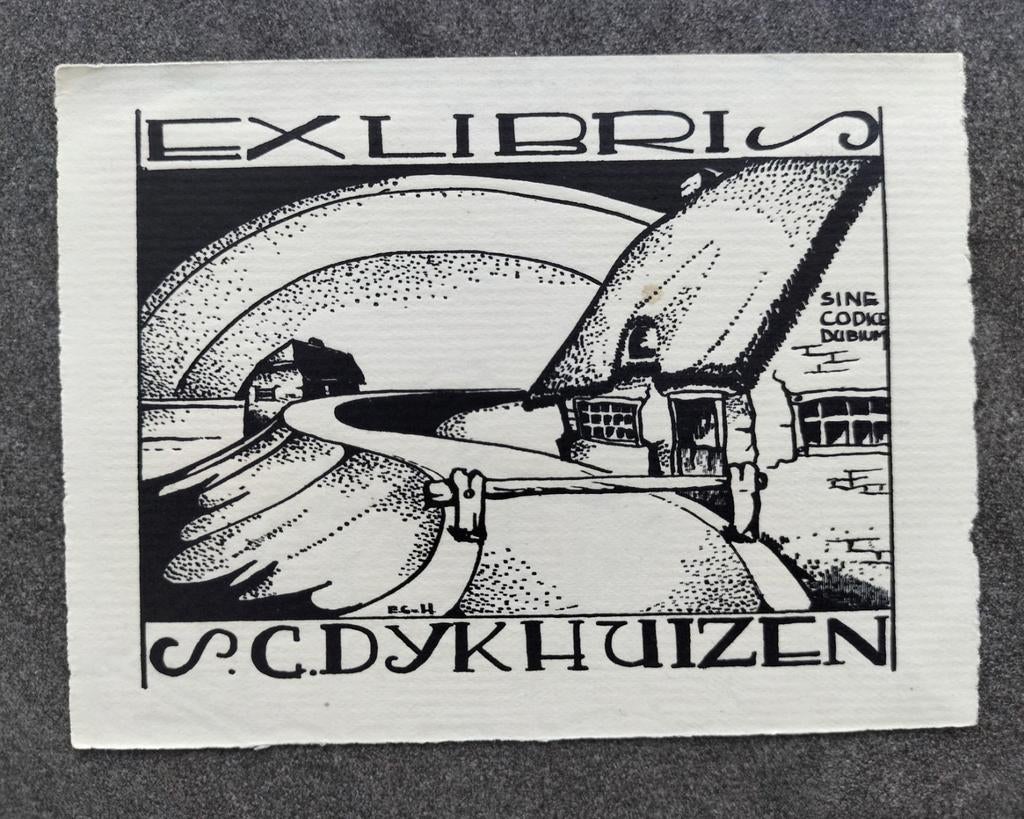Exlibris S.C. Dykhuizen (1936) (exlibris-parlant), Ophalen of Verzenden