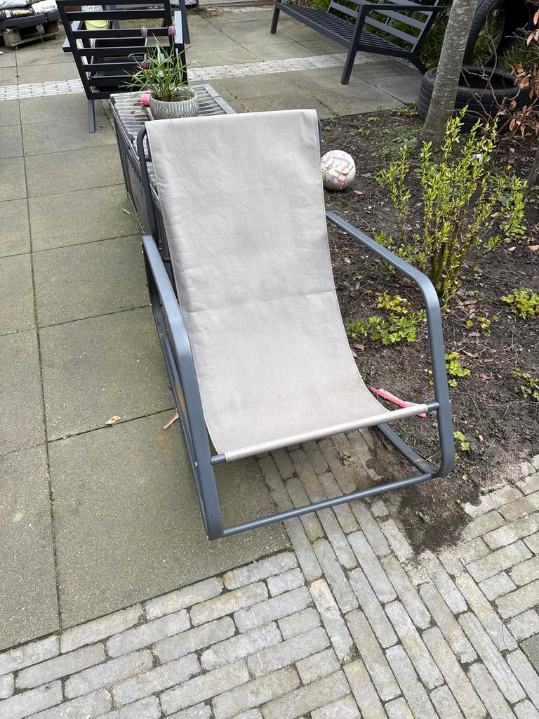 Schommelstoel grijs, Ophalen, Gebruikt, Metaal