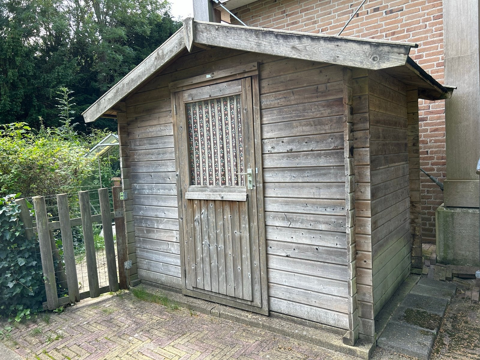 Houten blokhut- Tuinberging - schuurtje met slot, Tuin en Terras, Ophalen, Gebruikt, Hout, Overige typen