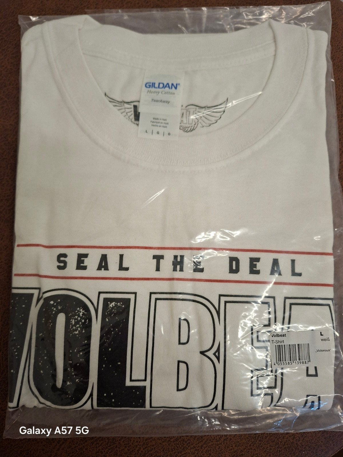 VolBeat T-shirt maat L wit nieuw in verpakking, Kleding | Heren, Maat 52/54 (L), VolBeat, Wit, Nieuw