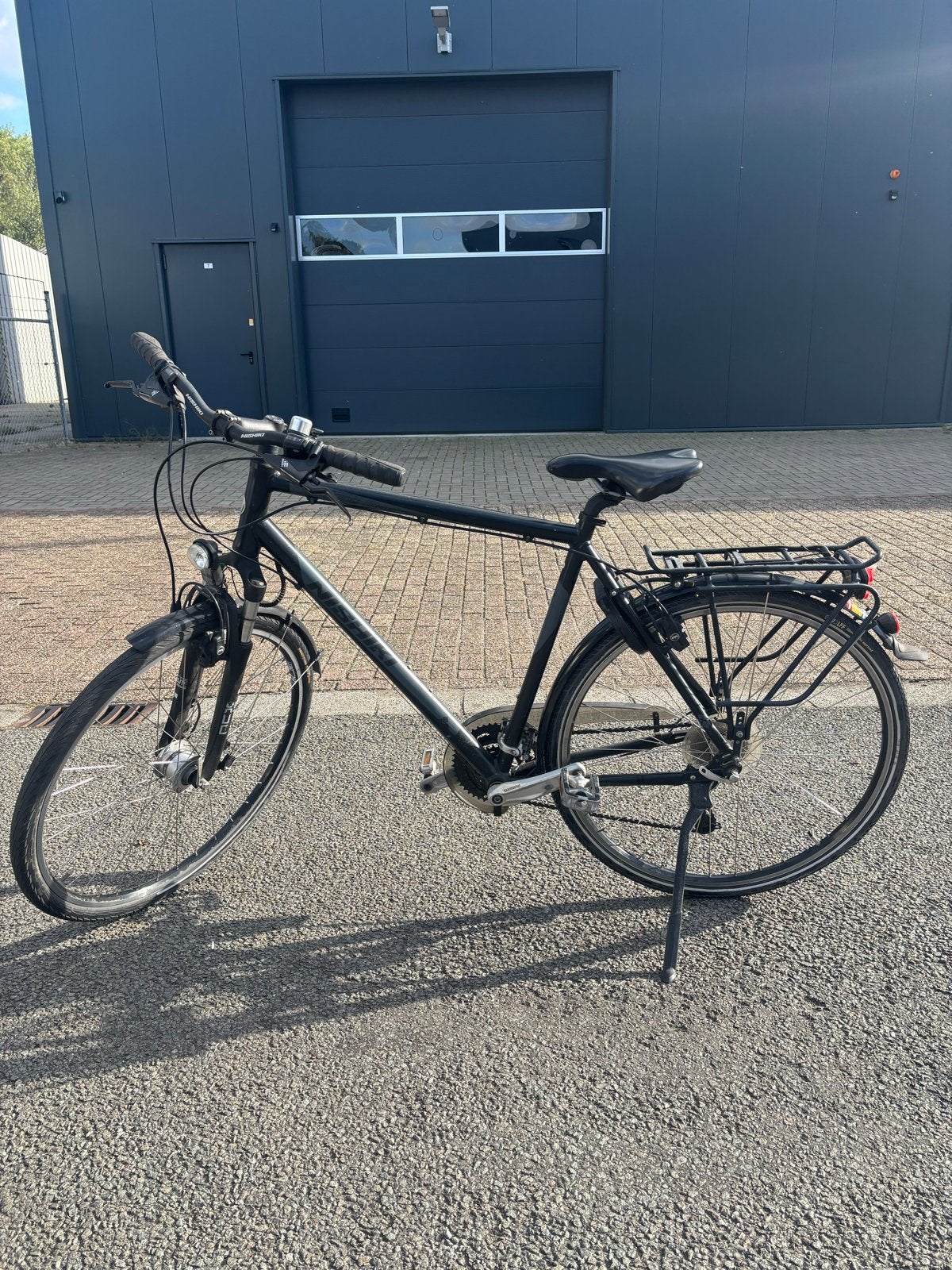 Zwarte Nishiki herenfiets, Gebruikt, Velgrem, Versnellingen, 57 tot 61 cm