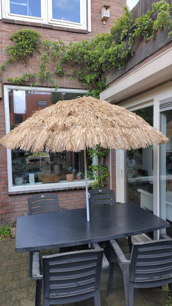 Nieuwe parasol in riet-look, Ophalen, Kantelbaar, Nieuw, 2 tot 3 meter