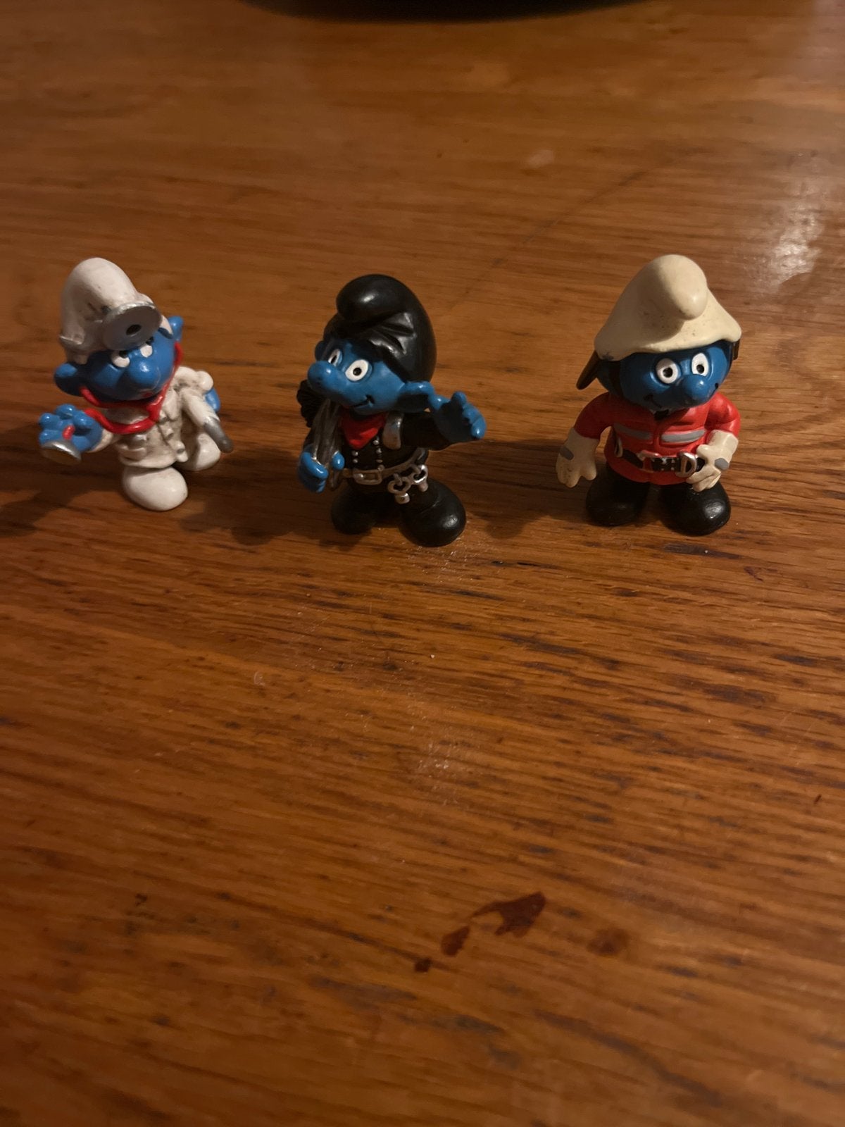 Set van 3 Smurfen beeldjes: Dokter, Rocker, en Brandweer, Ophalen of Verzenden, Gebruikt, Verschillende Smurfen, Poppetje, Figuurtje of Knuffel