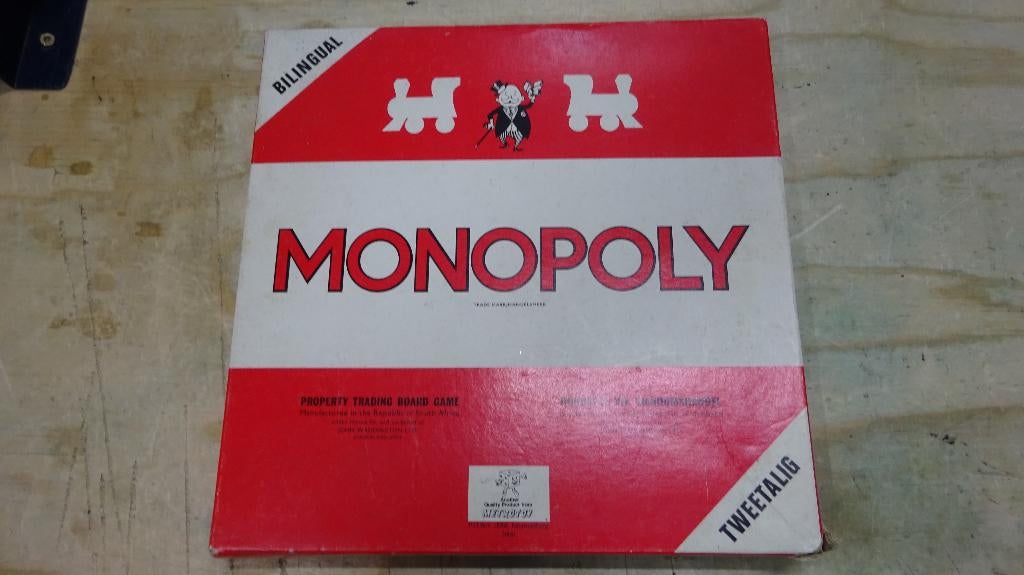 Monopoly Tweetalig (Engels/Afrikaans - Zeldzaam, Gebruikt, ., Ophalen of Verzenden, Drie of vier spelers