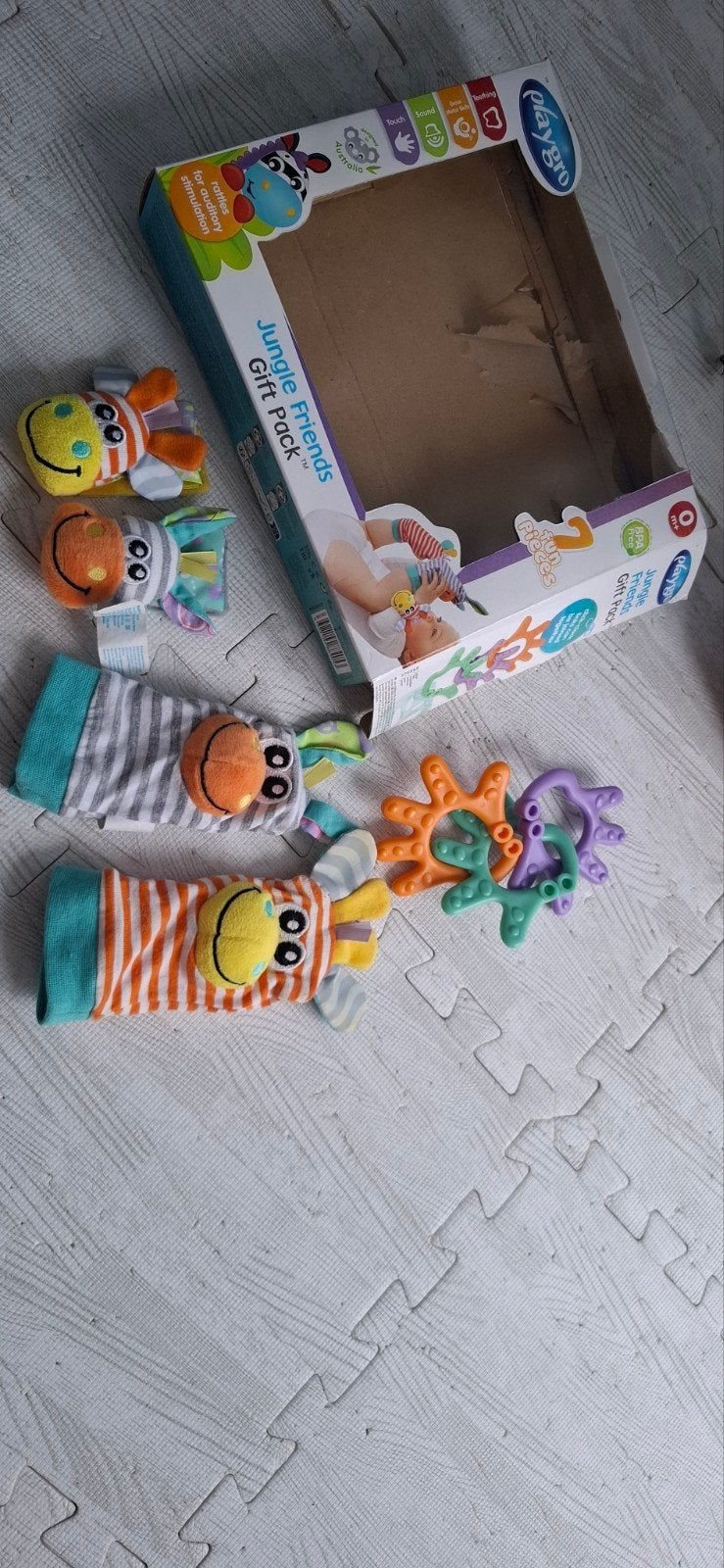 Playgro Jungle Friends Cadeauset 0+ maanden, Ophalen of Verzenden, Nieuw, Rammelaar, Met geluid