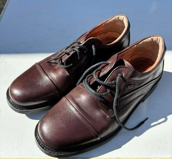 Vintage senior heren schoen mt 43 No Stress en Comfort flex, Ophalen of Verzenden, Gedragen, Bruin
