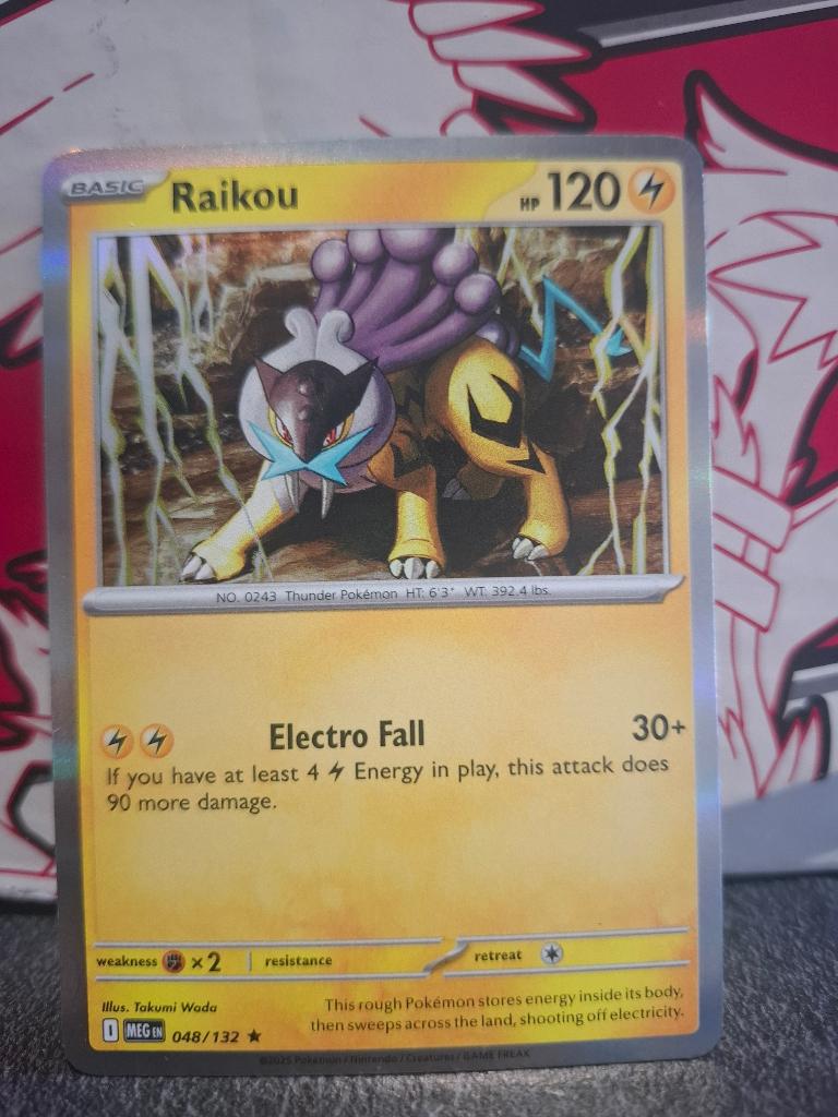 Pokemon Raikou MEG 048/132 holo, Ophalen of Verzenden, Nieuw, Losse kaart