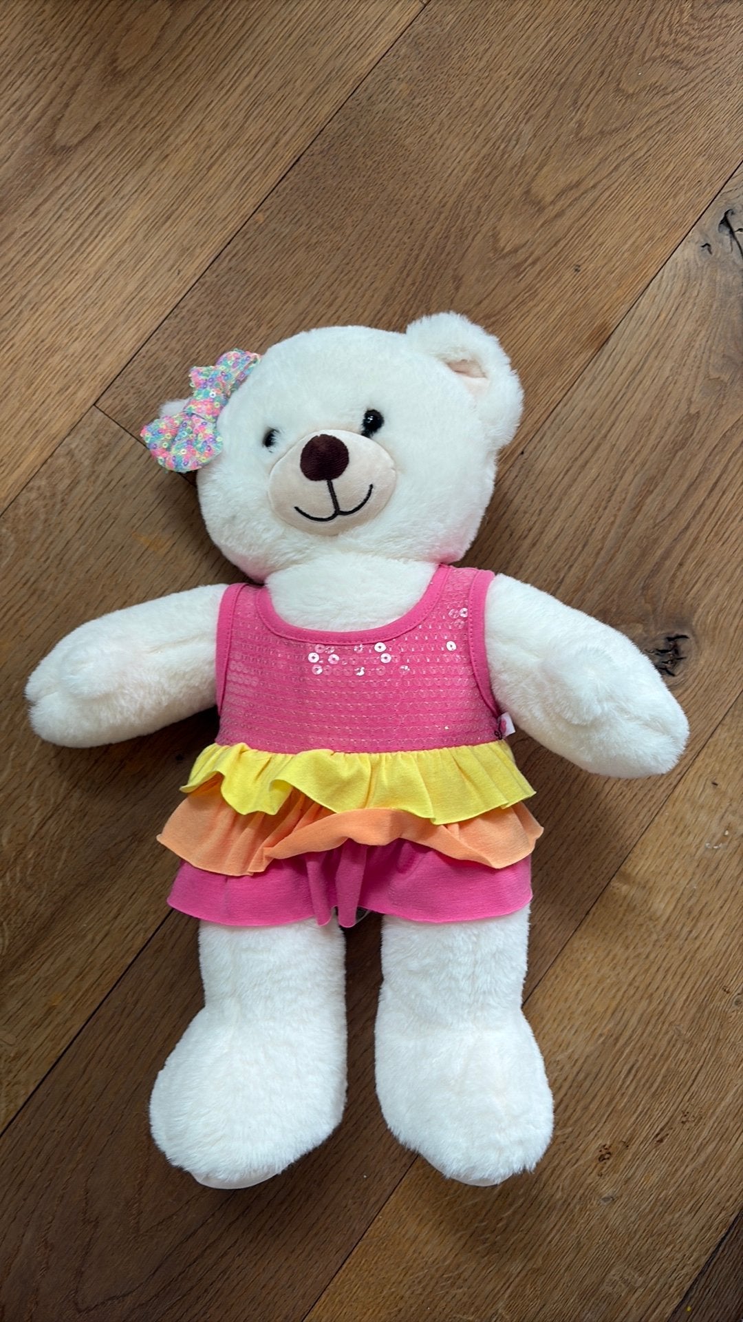 Witte teddybeer Beertjes Kleertjes, Beer, Nieuw, Ophalen of Verzenden, Middelgroot (20 tot 80 cm)