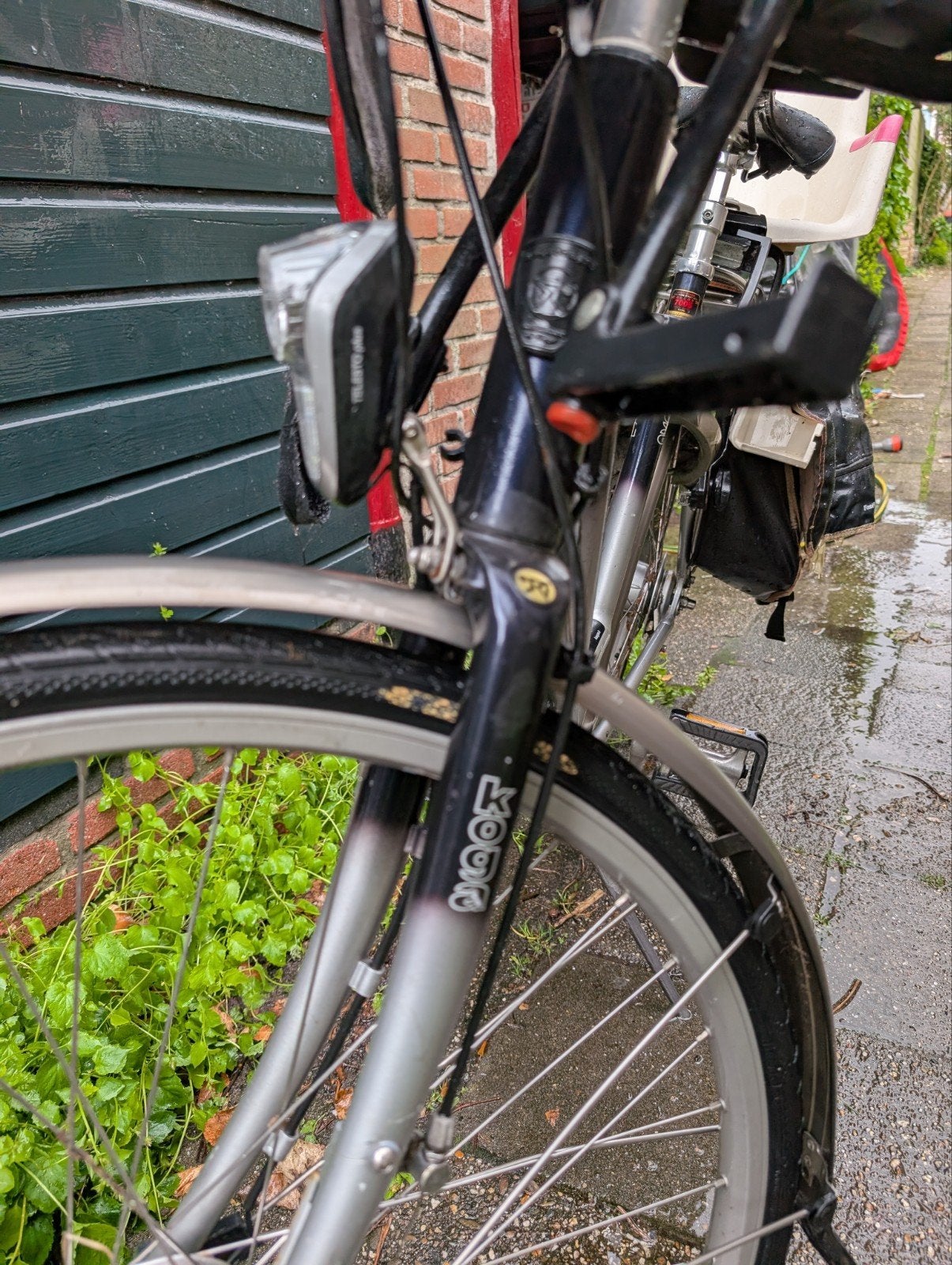 Koga fiets met kinderzitjes en windscherm, Fietsen en Brommers, Fietsen | Dames | Damesfietsen, Overige merken, Velgrem, Versnellingen