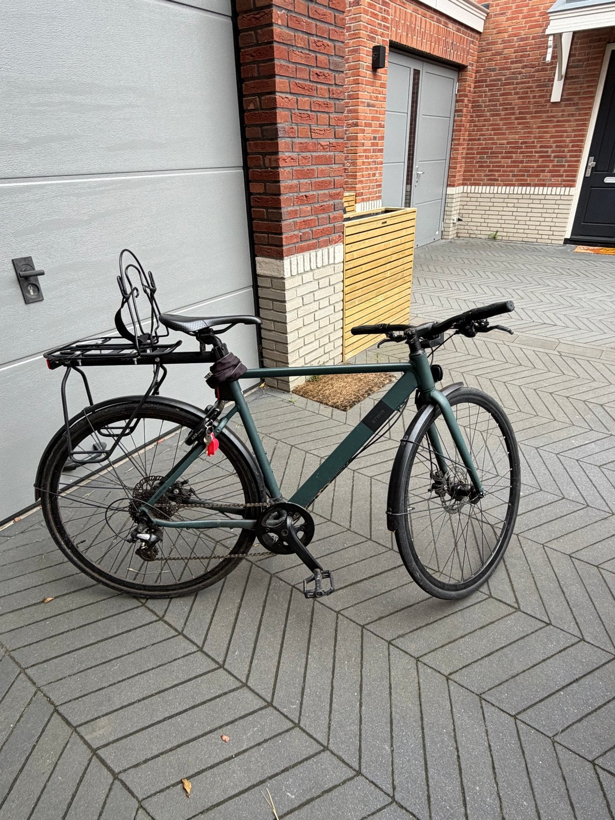 B'TWIN Snelle stadsfiets Speed 900 groen (Maat M), Versnellingen, Zo goed als nieuw, Schijfrem, 53 tot 57 cm