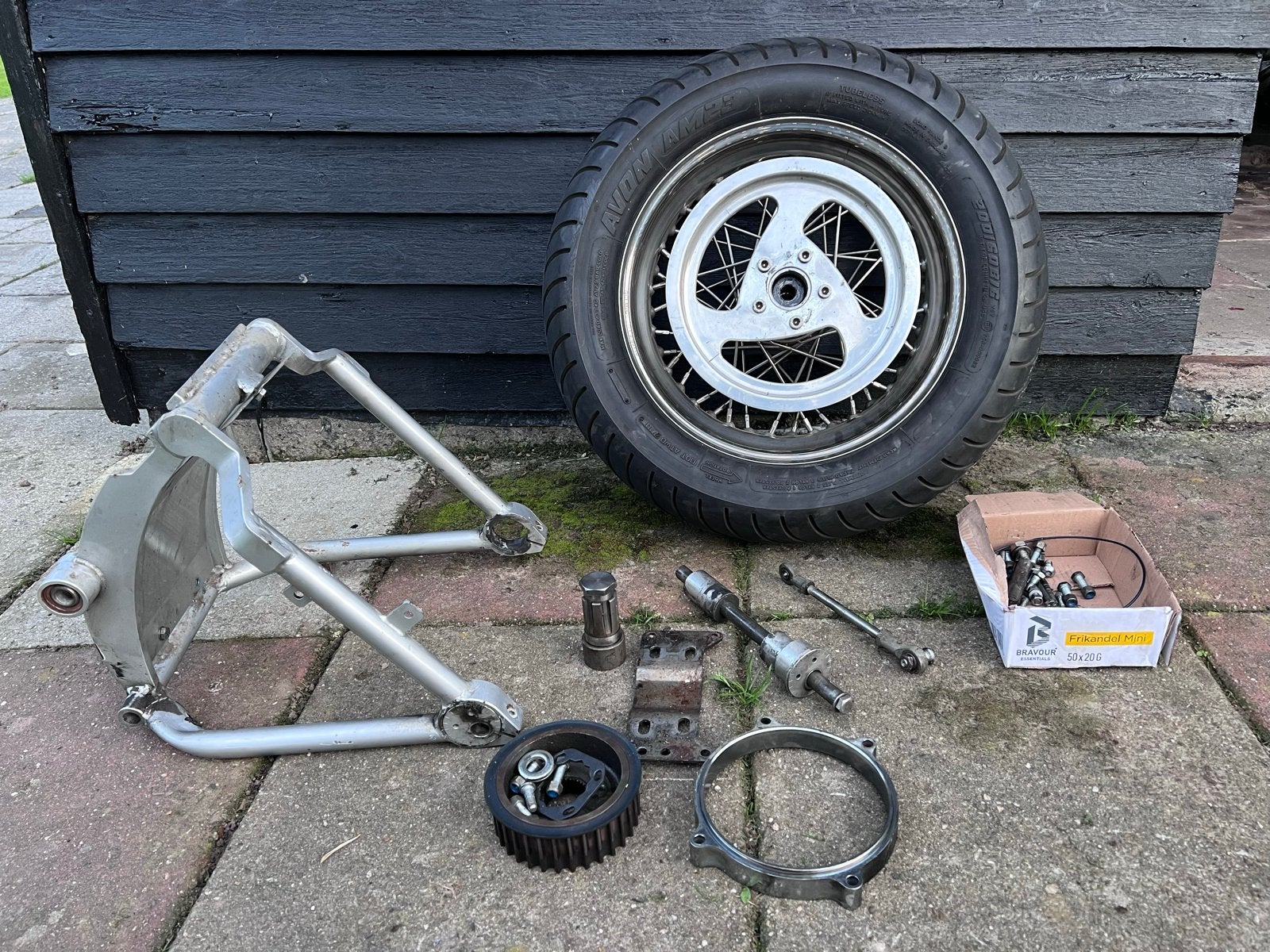 Offset achterbrug, achterwiel softail, Motoren, Ophalen, Gebruikt