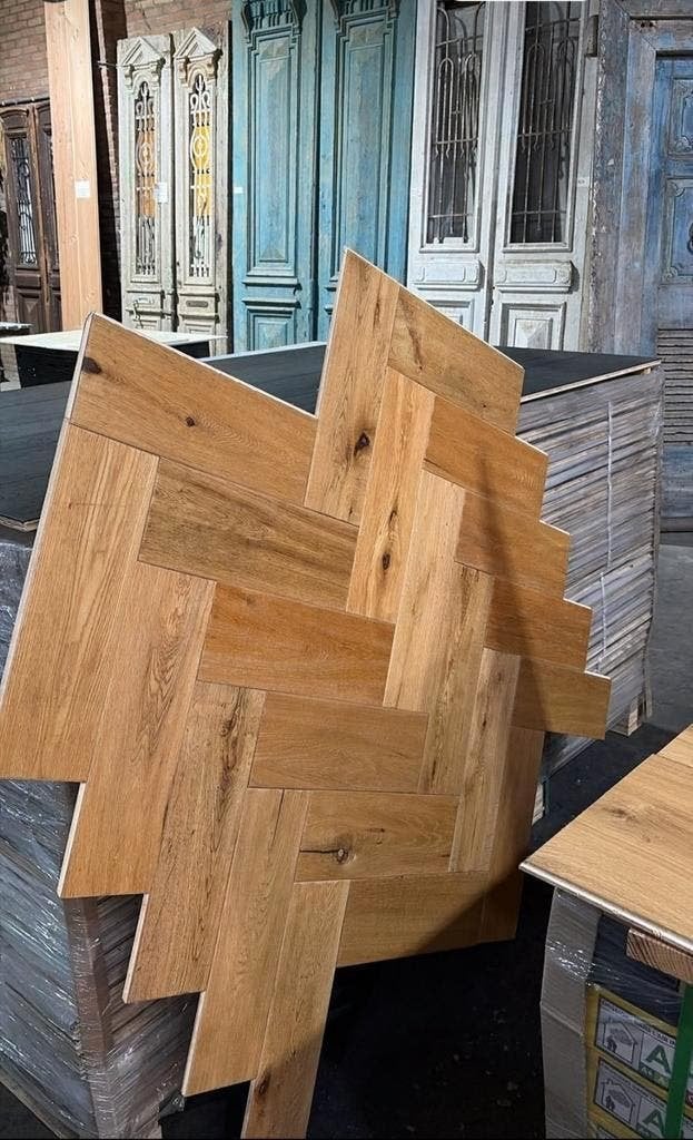 EIKEN VISGRAAT PARKET GEROOKT GEOLIED LEGKLAAR!, Ophalen of Verzenden, Nieuw, 75 m² of meer, Parket