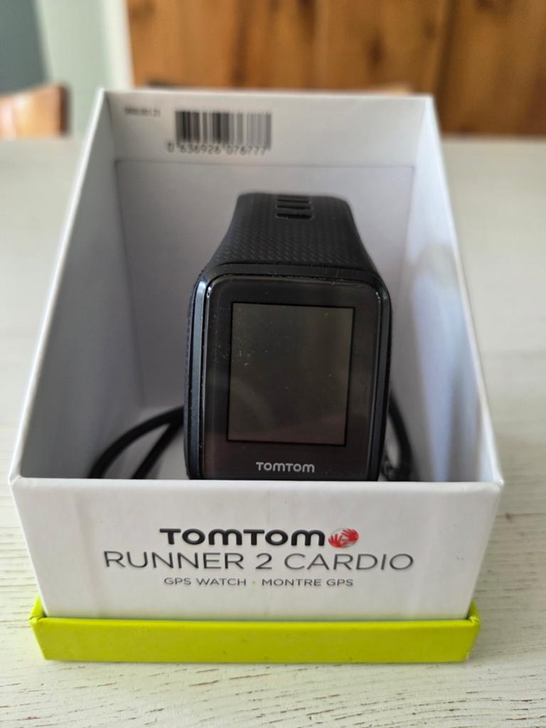 TomTom Runner 2 Cardio GPS Horloge - Zwart, Gebruikt, Zwart, Afstand, Ophalen of Verzenden