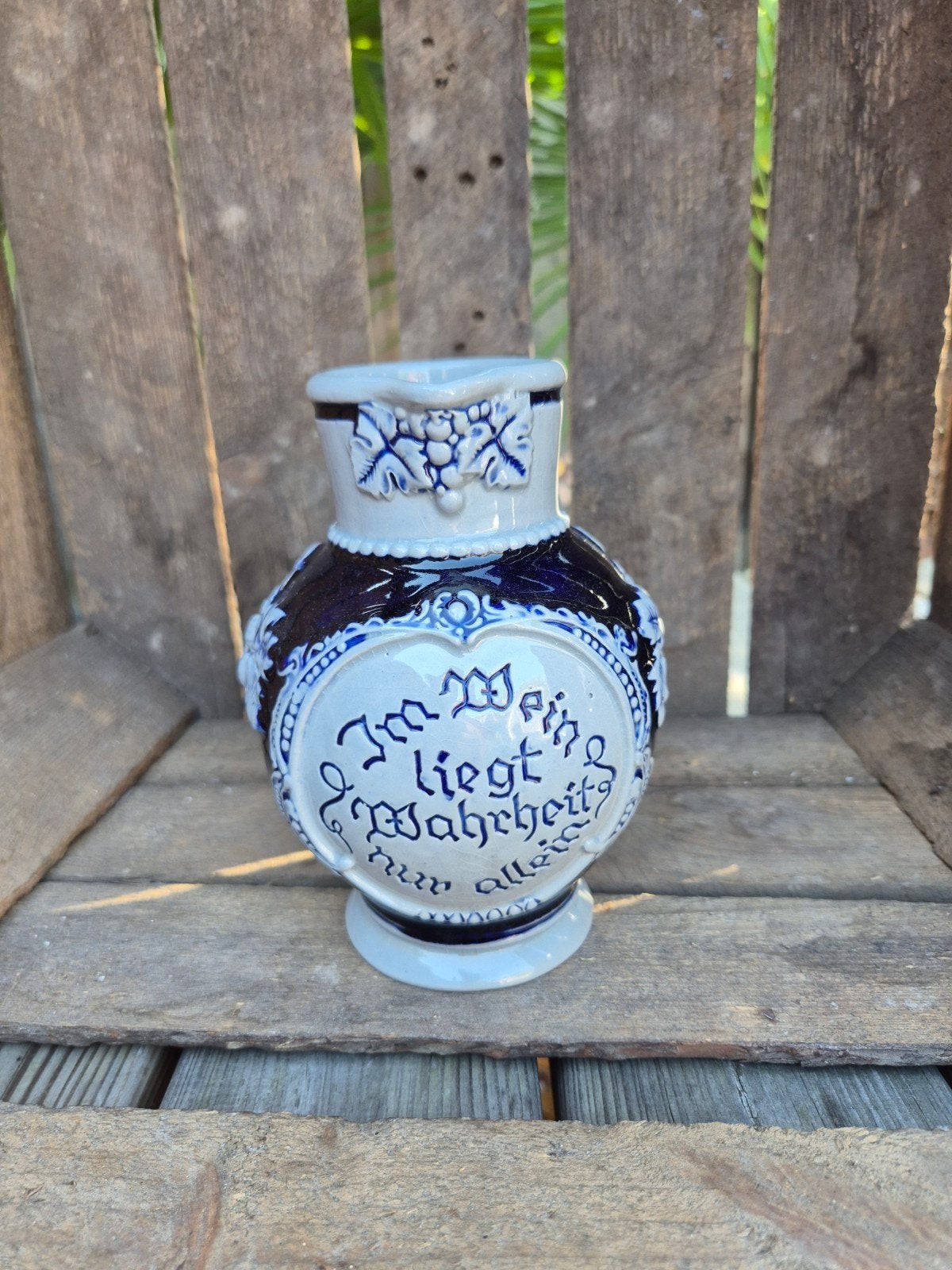 Vintage Keramische Kruik met Druivenmotief - 0.5L, Ophalen of Verzenden