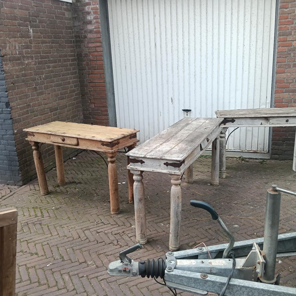 Leuke tafels voor buiten kan ook binnen, Huis en Inrichting, Tafels | Sidetables, Ophalen, Gebruikt, 100 tot 150 cm, Overige houtsoorten