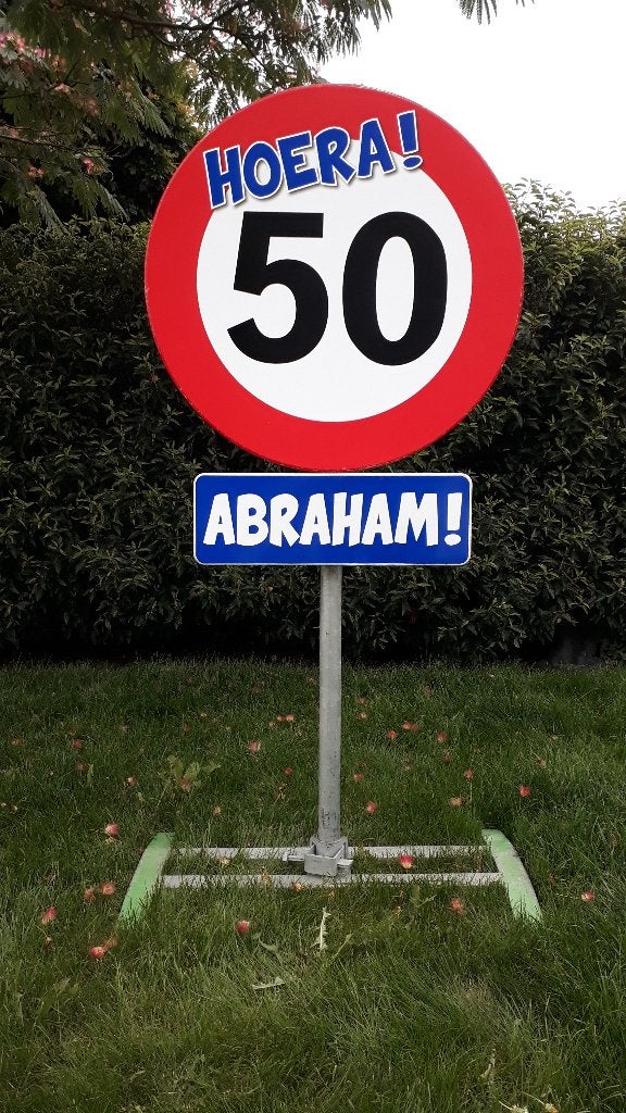 Verkeersbord abraham metaal te huur, Ophalen, Zo goed als nieuw, Abraham of Sarah