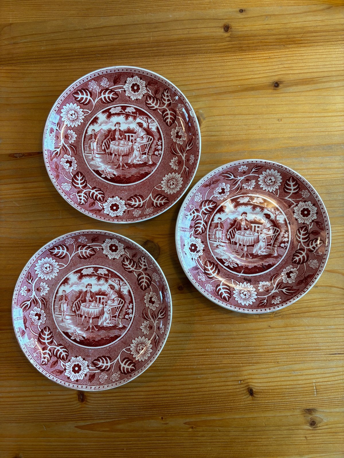 Set van 6 Societe Ceramique Maastricht 'Tea Drinker' schotel, Antiek en Kunst, Ophalen