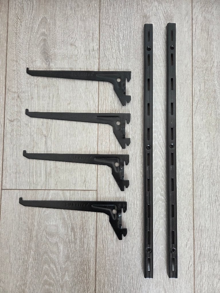 Duraline rails + plankdragers, Huis en Inrichting, Ophalen, Zo goed als nieuw