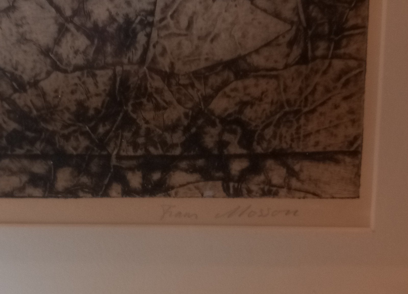 Frans Mossou - Abstracte Ets, gesigneerd en genummerd, Ophalen of Verzenden, Ets, Genummerd, 1950 - 1999