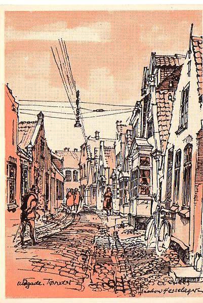 Ansichtkaart	Tønder (Denemarken)	Uldgade, Verzenden, 1960 tot 1980, Ongelopen, Overig Europa