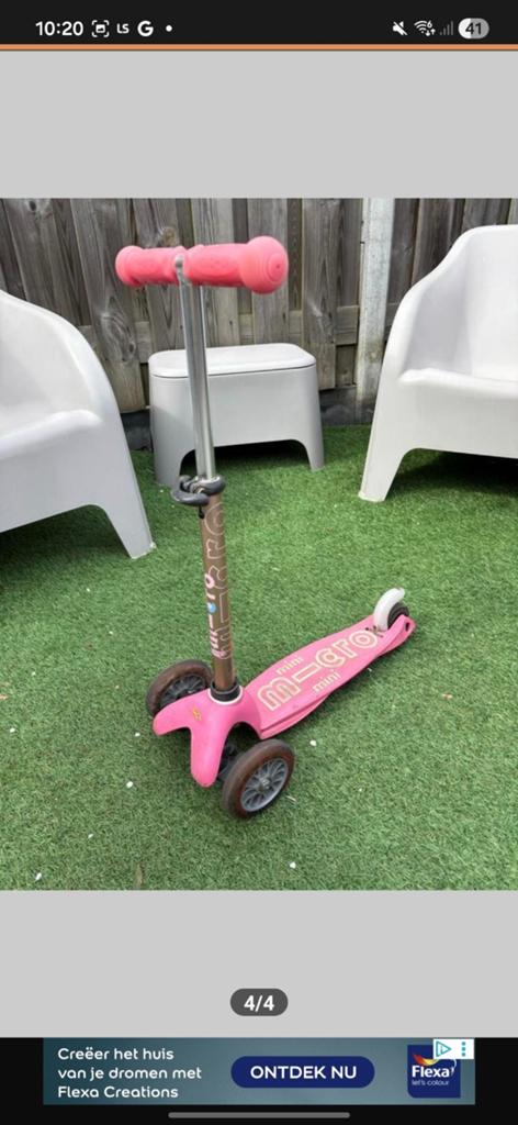 Roze Micro Mini Step - Gebruikt maar goed, Fietsen en Brommers, Steps, Ophalen, Gebruikt, Gewone step, Micro