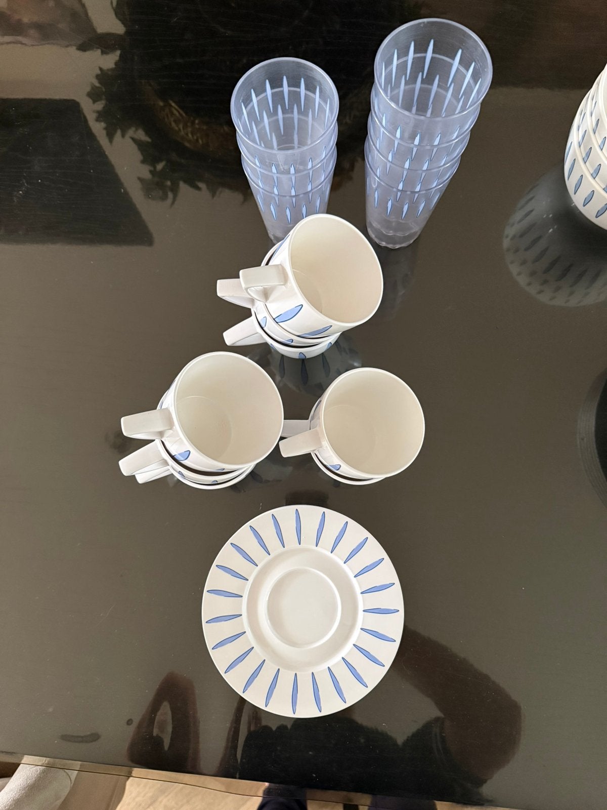 Te koop camping service kunststof lichtblauw met wit, Ophalen of Verzenden, Zo goed als nieuw
