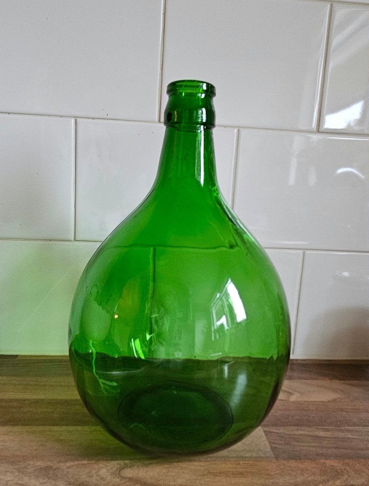 Grote groene glazen fles - Vintage decoratie, Ophalen