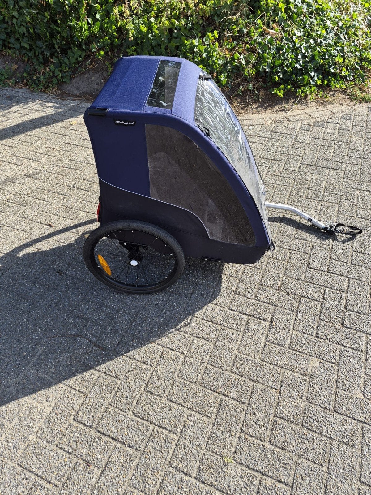 Polisport fietskar grijs/blauw - prima staat, Ophalen