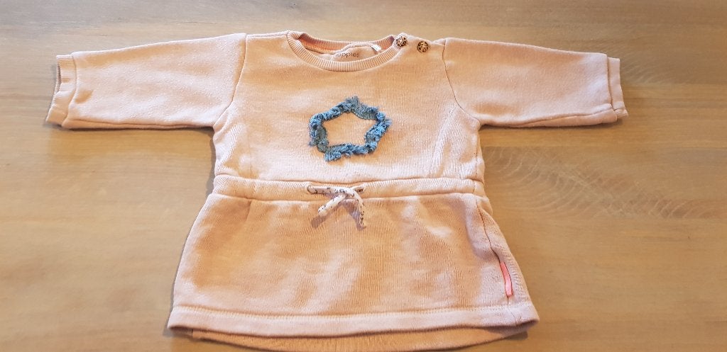 roze jurk met ster van noppies, maat 68, Kinderen en Baby's, Meisje, Jurkje of Rokje, Ophalen of Verzenden, Zo goed als nieuw