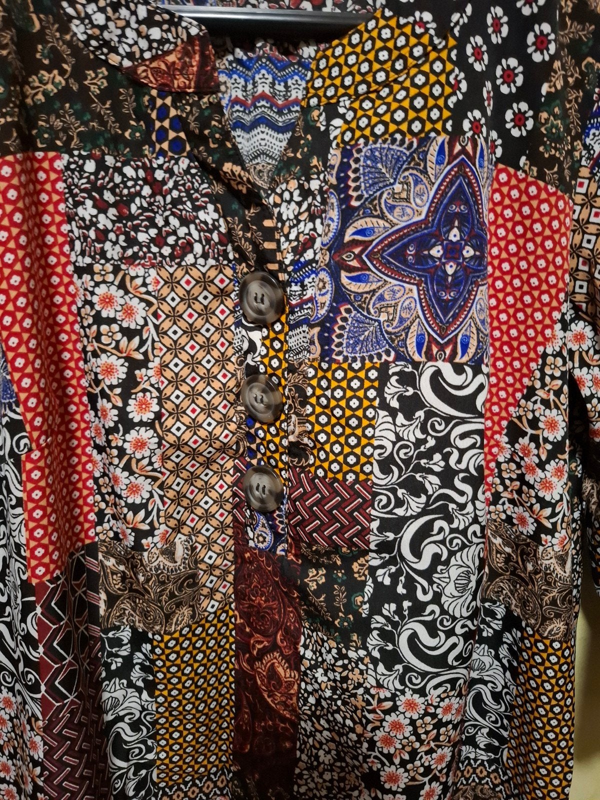 Boho patchwork tuniek - maat 42 made in india, Kleding | Dames, Meerkleurig, Maat 42/44 (L), Zo goed als nieuw, Boho style