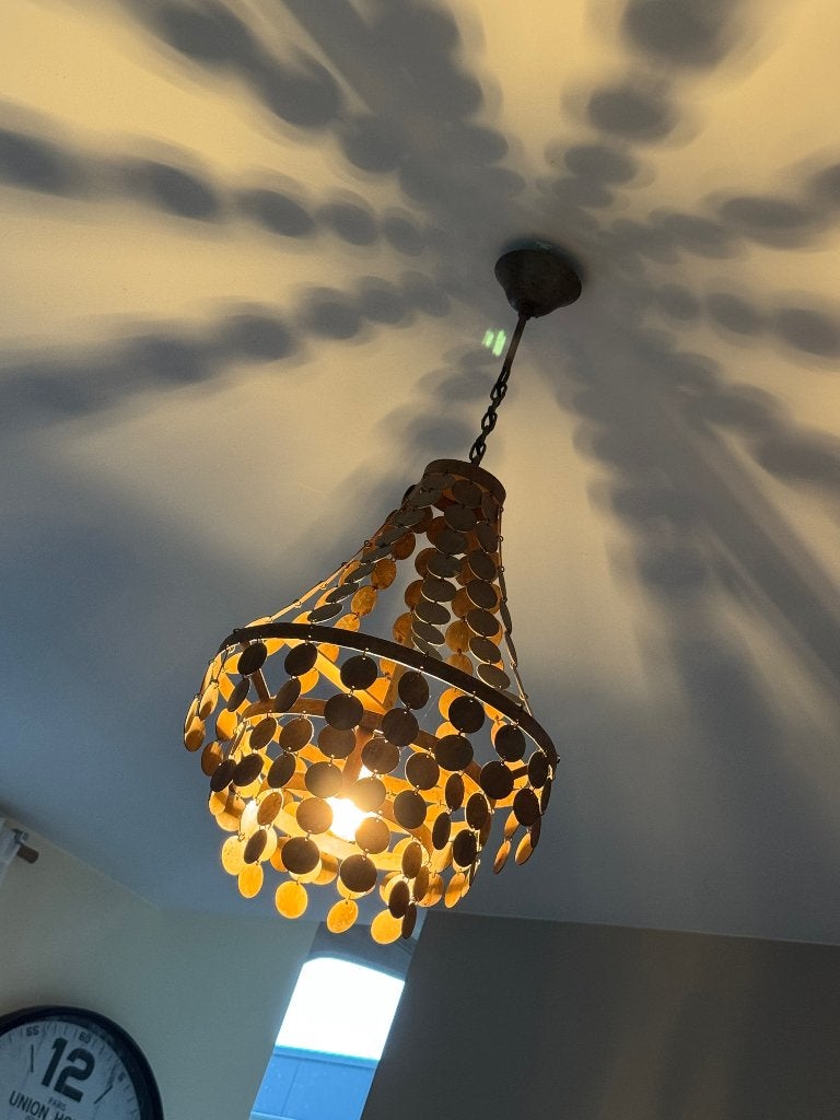 Schijfjeslamp lijkt op de BALOU VAN HOFFZ, Ophalen of Verzenden, Zo goed als nieuw, Metaal, Landelijk, industrieel, tijdloos…