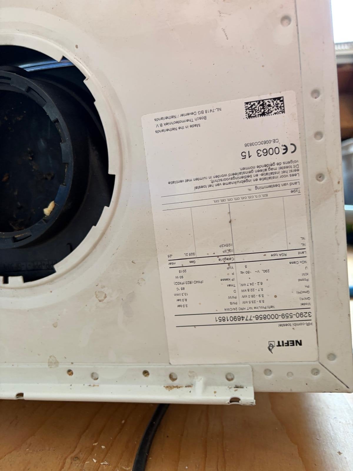 Nefit Proline NXT HRC 24/4 CW4 HR-ketel met nieuwe pomp, Doe-het-zelf en Verbouw, Ophalen, Gebruikt, Cv-ketel of Combi-ketel, Hoog rendement (Hr)