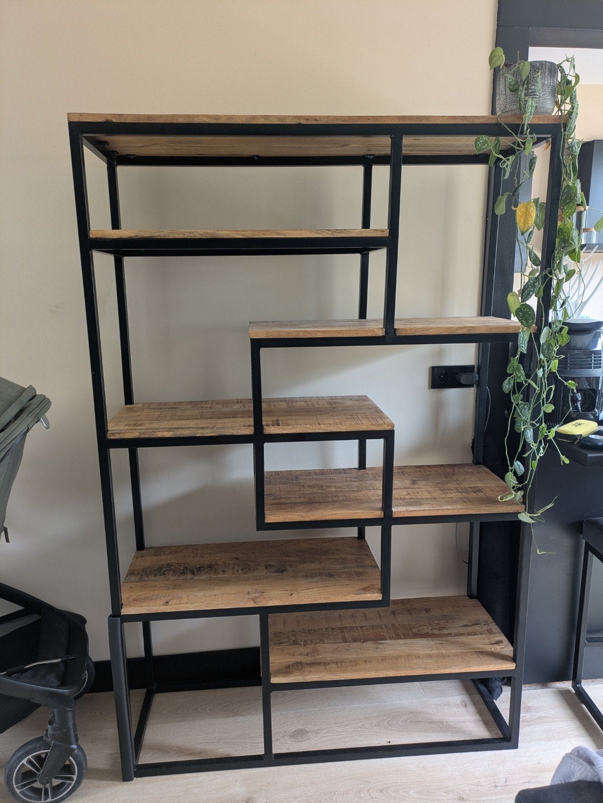 Industriële open kast 115x40x182, Met plank(en), 100 tot 150 cm, Industrieel, Modern, Zo goed als nieuw