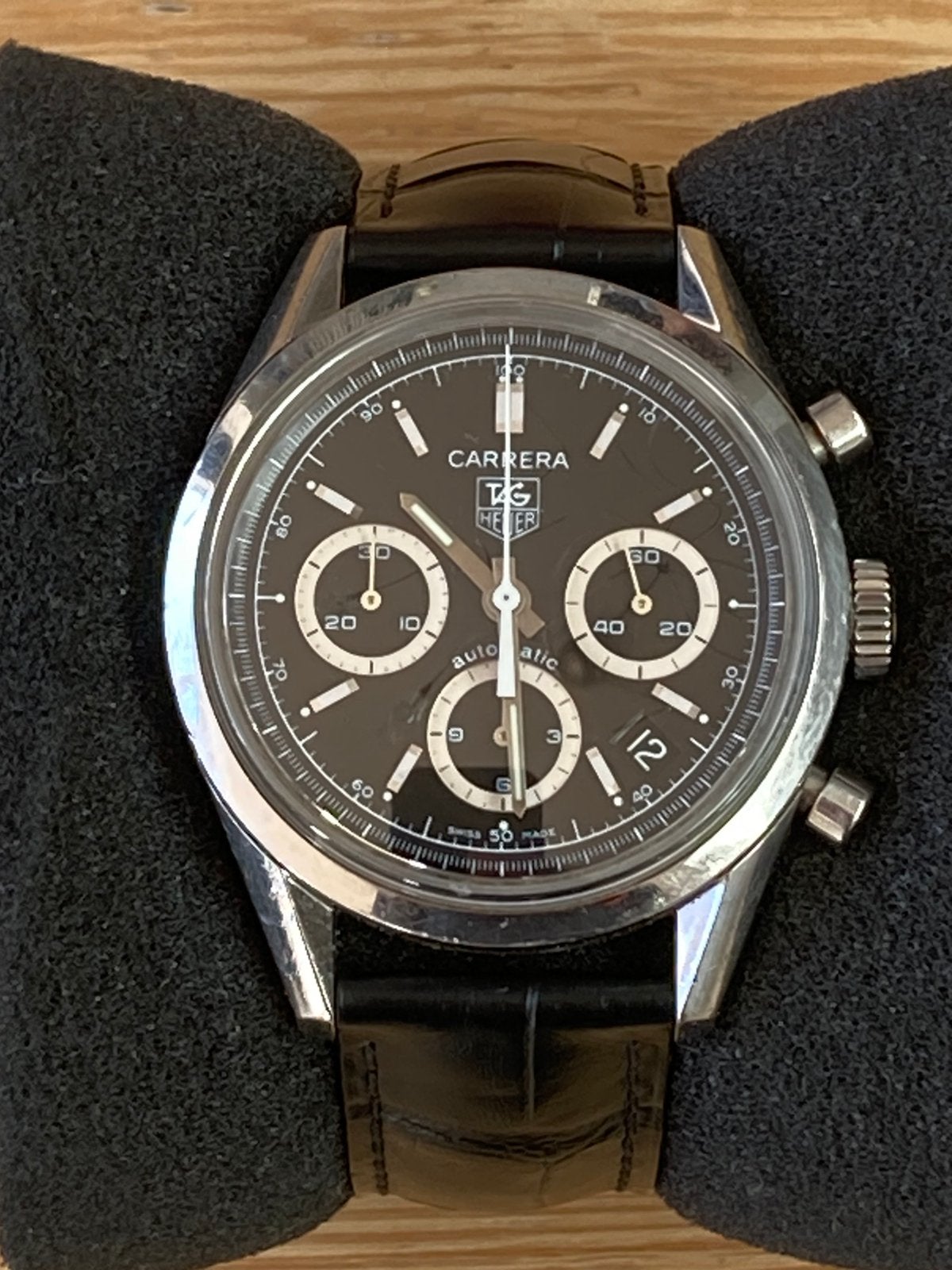 Tag Heuer Carrera CV2113-0 chronograaf automaat, Ophalen of Verzenden, Zo goed als nieuw, Staal, TAG Heuer