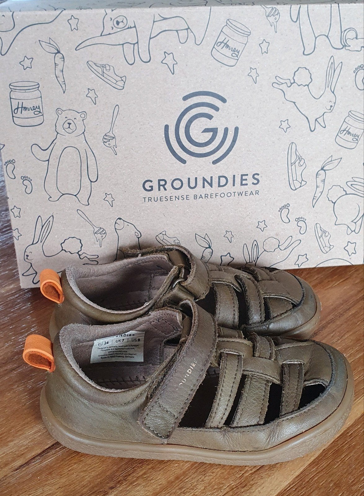 Groundies barefoot sandalen groen maat 24, Ophalen of Verzenden, Schoenen