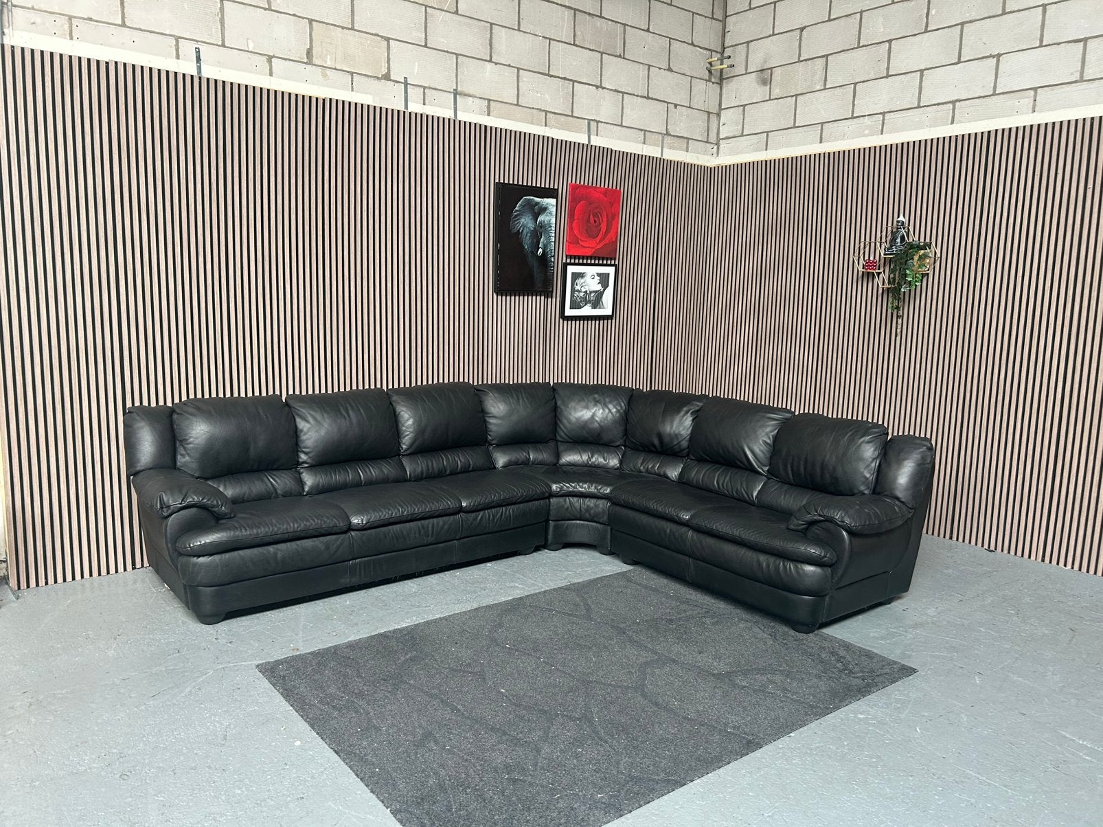 GRATIS LEVERING Hoekbank Natuzzi Leer 325X265 GEREINIGD