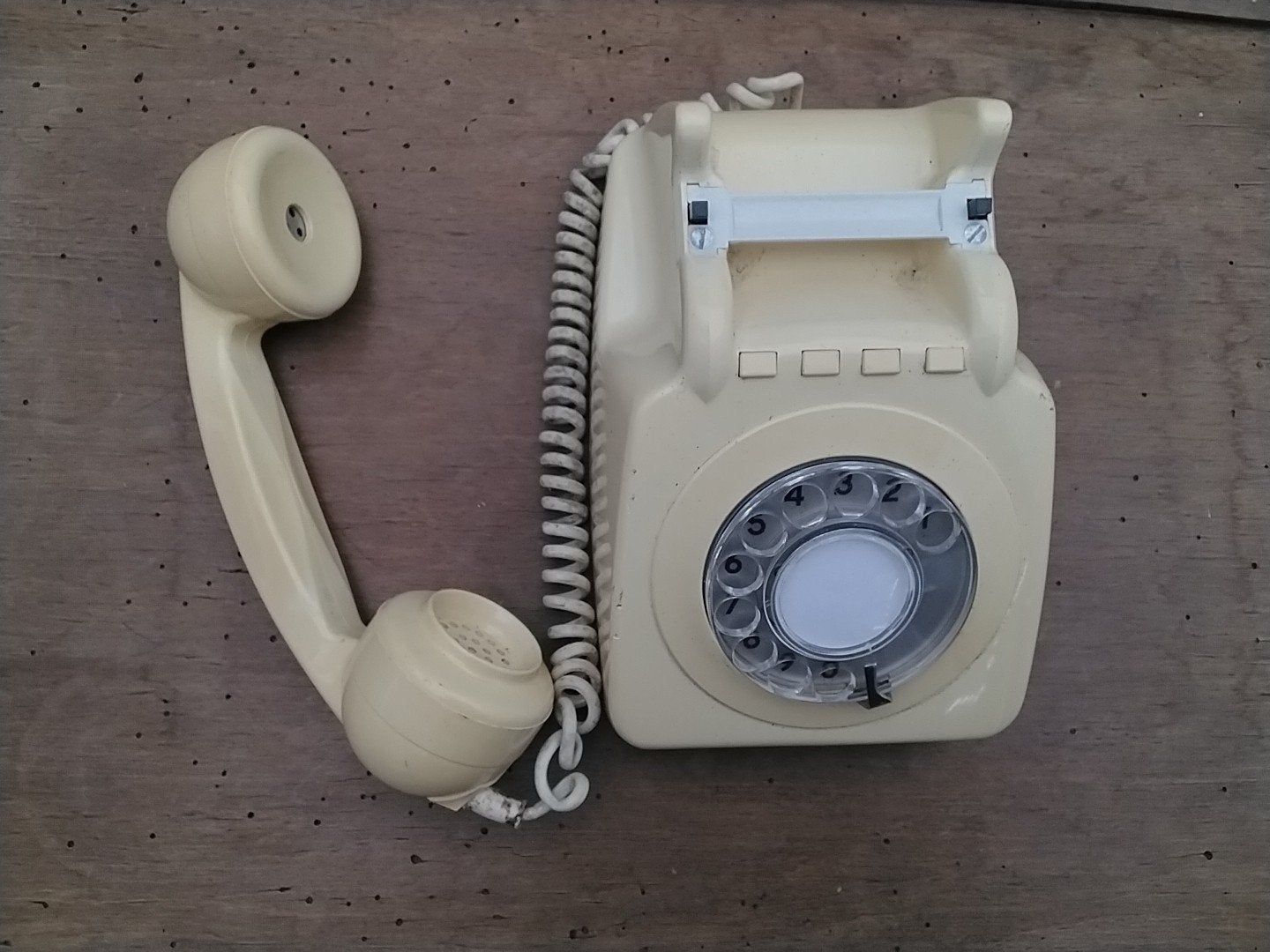 Vintage PTT Telefoon met Draaischijf - Crème, Ophalen of Verzenden, Gebruikt, Met draaischijf