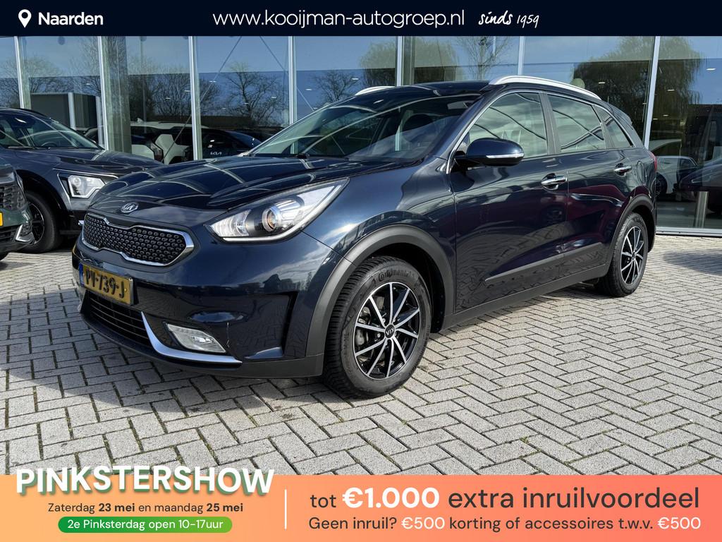 Kia Niro 1.6 GDi Hybrid First Edition Trekhaak|Nav|Camera|Lm, Auto's, Kia, Gebruikt, Euro 6, 2 kWh, Blauw