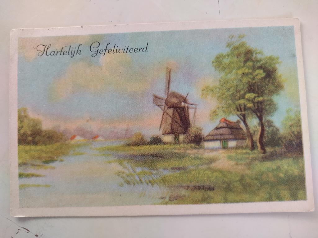 vintage verjaardagskaart, Verzamelen, Ansichtkaarten | Themakaarten, Ophalen of Verzenden, 1940 tot 1960, Gelopen