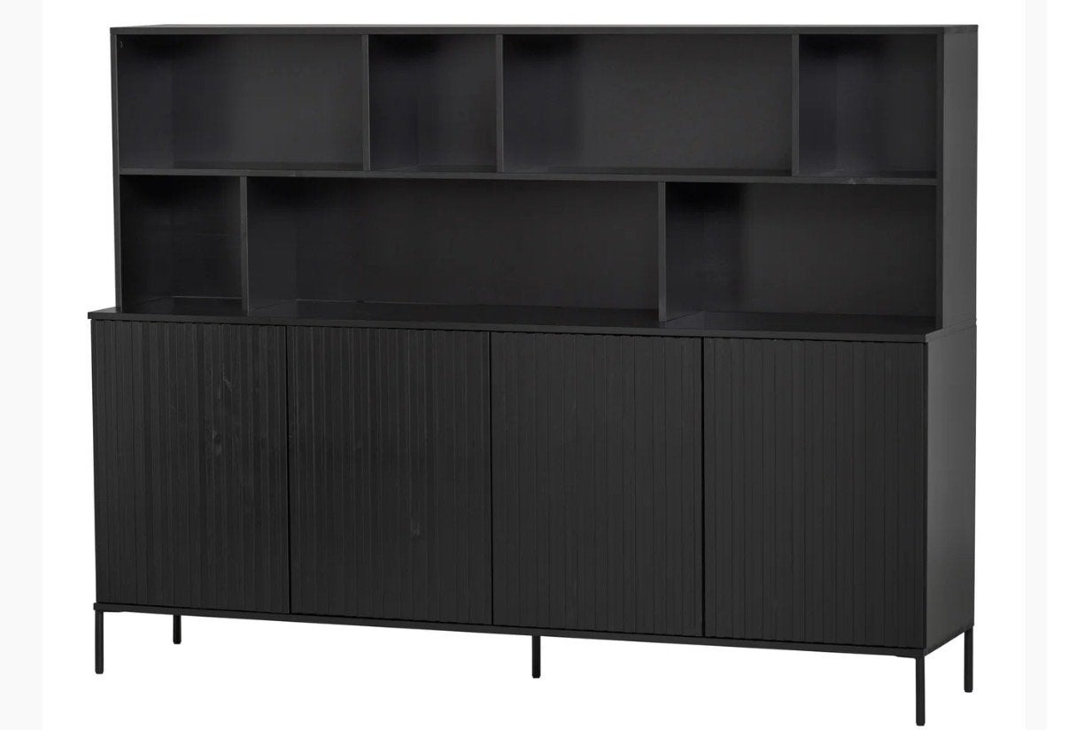 WOOOD New Gravure wandkast - 200x44x150 cm, Huis en Inrichting, Ophalen, Gebruikt, 200 cm of meer, Grenenhout