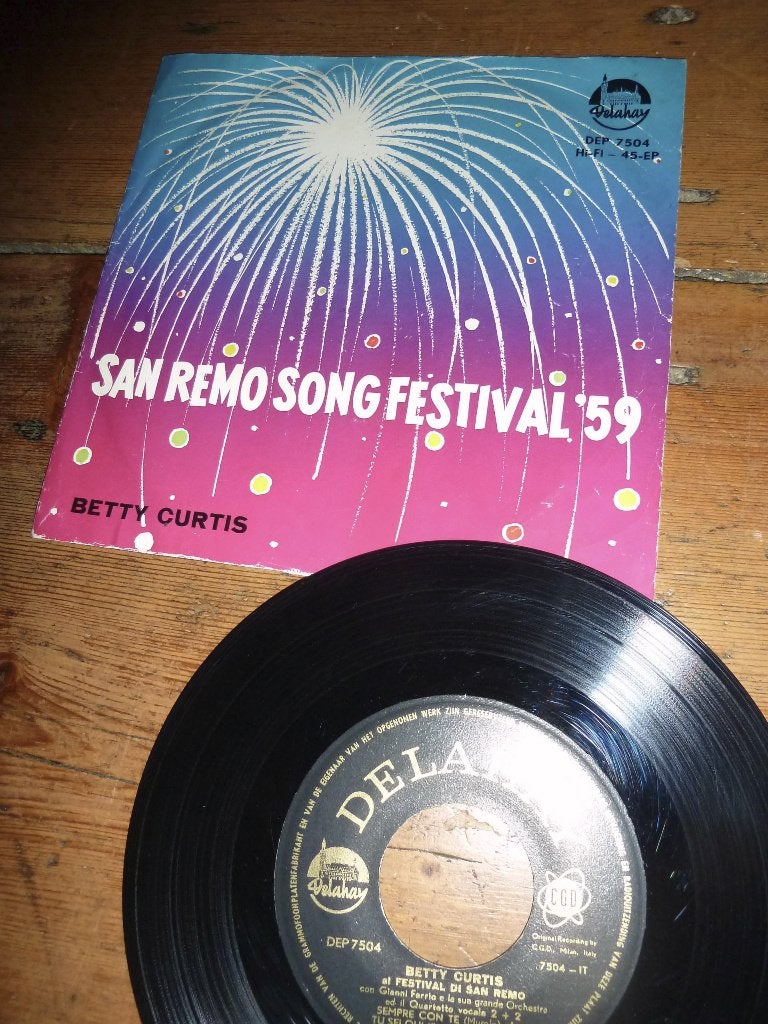 BETTY CURTIS li per li SAN REMO EP 1959, Ophalen of Verzenden, Zo goed als nieuw, Pop