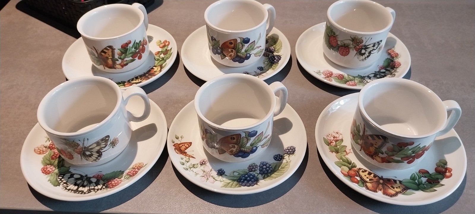 J&G Meakin Libelle Marjolein Bastin kop en schotel set, Ophalen, Zo goed als nieuw, Porselein, Kop(pen) en/of Schotel(s)