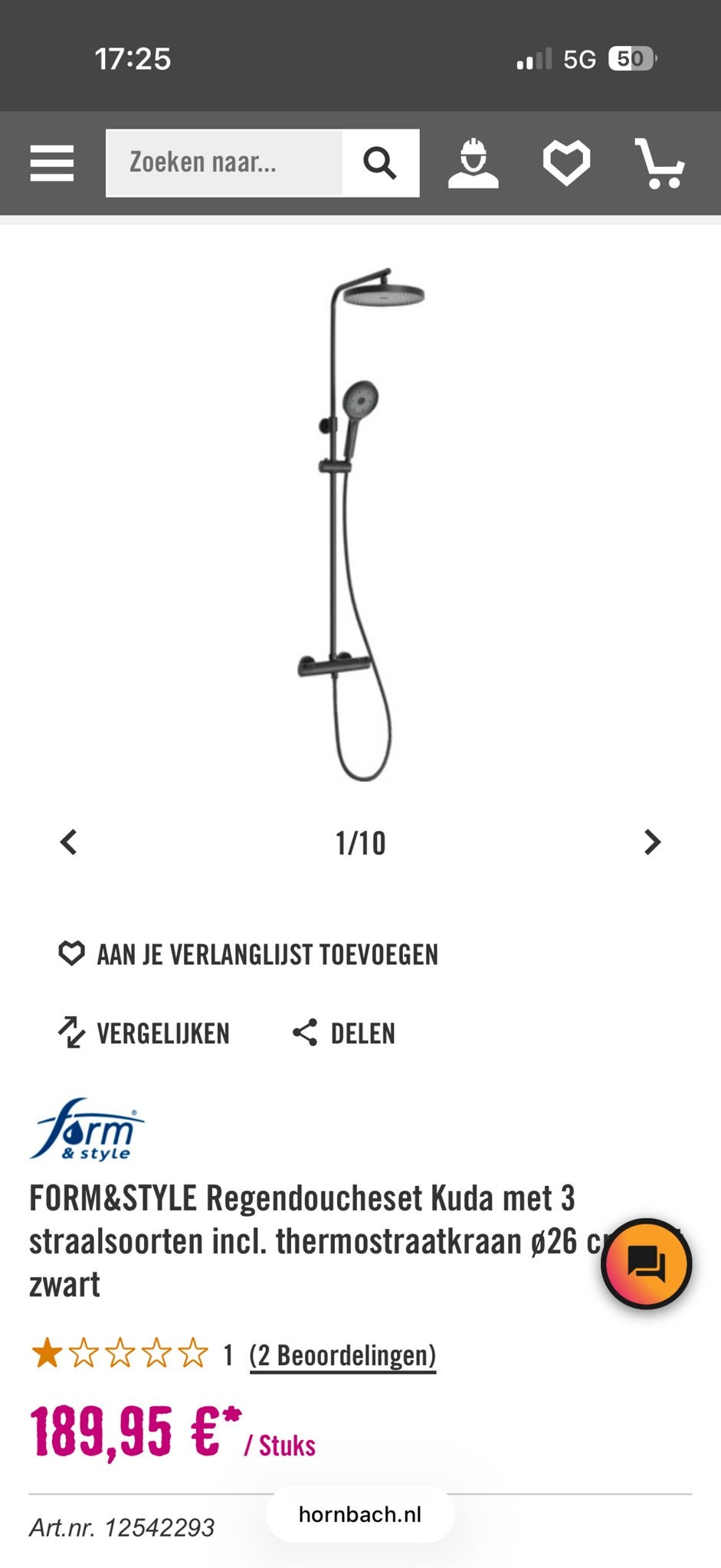 Form & Style Kuda Regendoucheset - Nieuw in doos, Ophalen of Verzenden, Nieuw, Douche