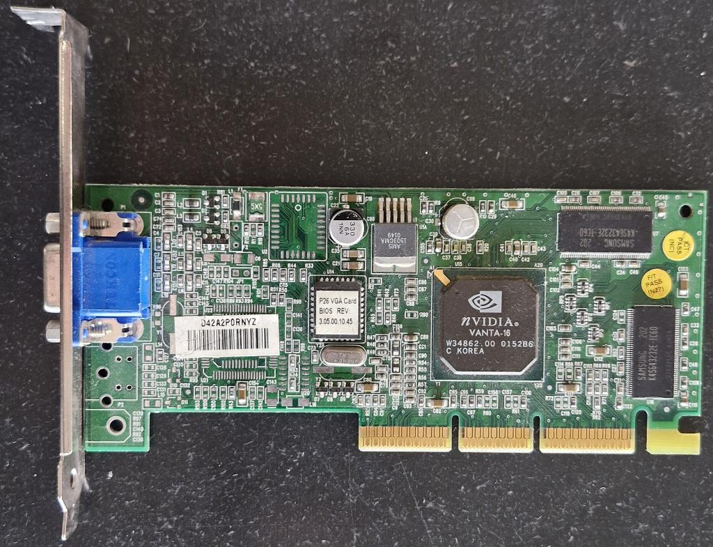 NVIDIA Vanta-16, Computers en Software, Videokaarten, Gebruikt, Nvidia, AGP, Overige soorten, VGA, Ophalen of Verzenden