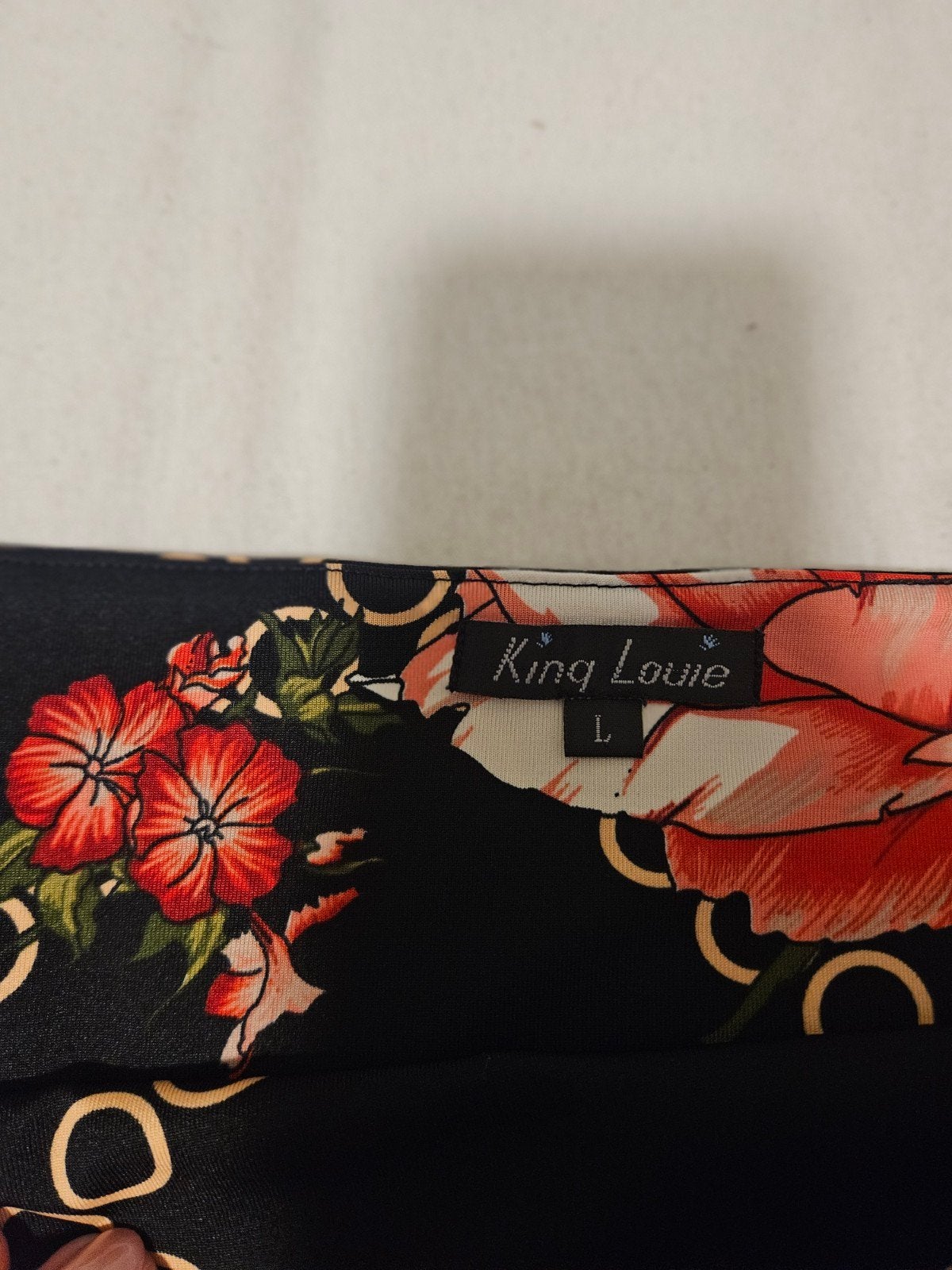 King Louie rok met bloemenprint en kettingmotief, Kleding | Dames, Zwart, Maat 42/44 (L), Ophalen of Verzenden, Zo goed als nieuw