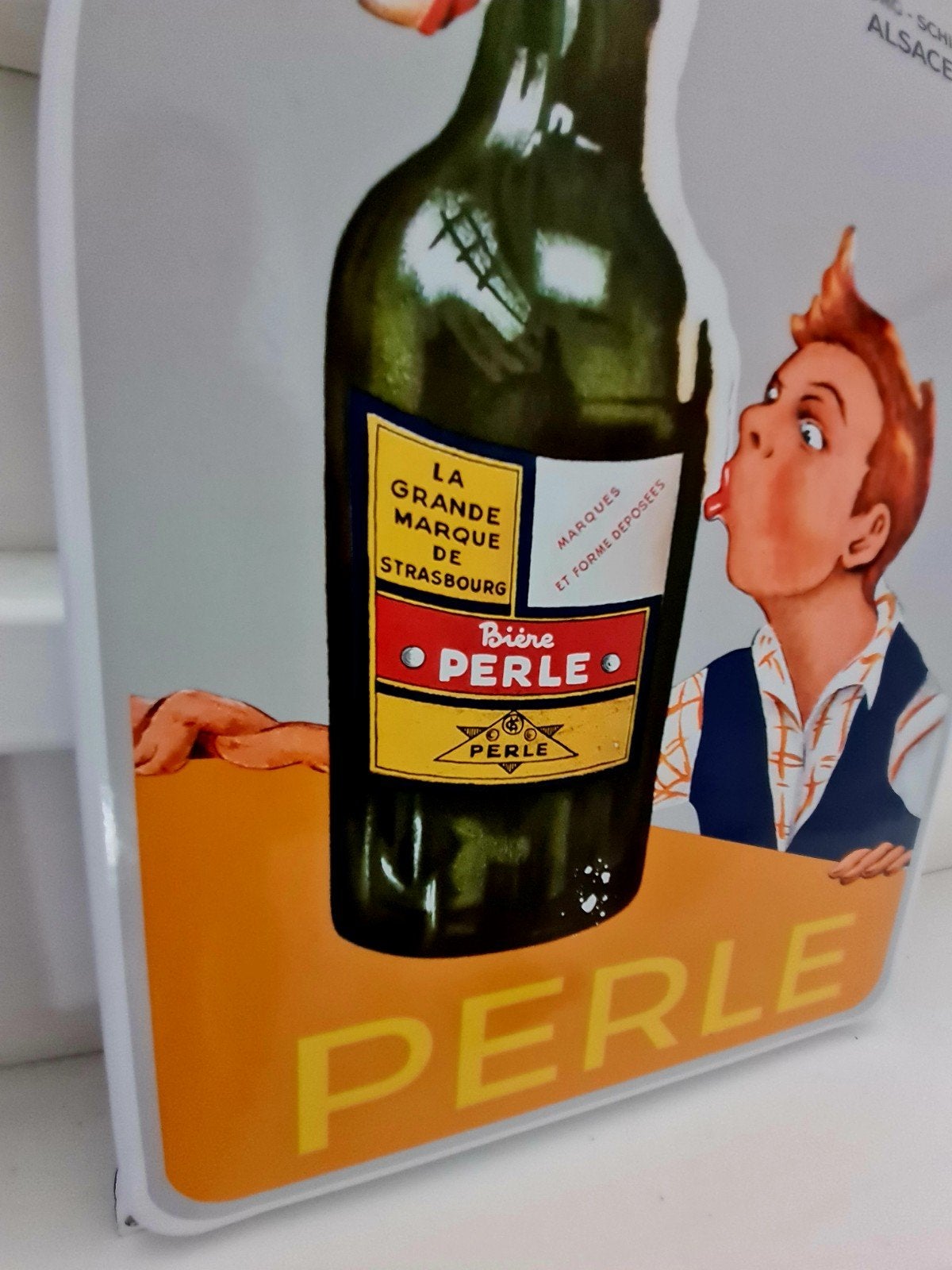 emaille bord Perle nieuw, Ophalen of Verzenden, Nieuw, Reclamebord