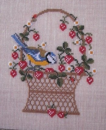Borduurpatroon Pimpelmeesje in bloemenmand  nr 9859, Verzenden, Nieuw, Handborduren, Patroon